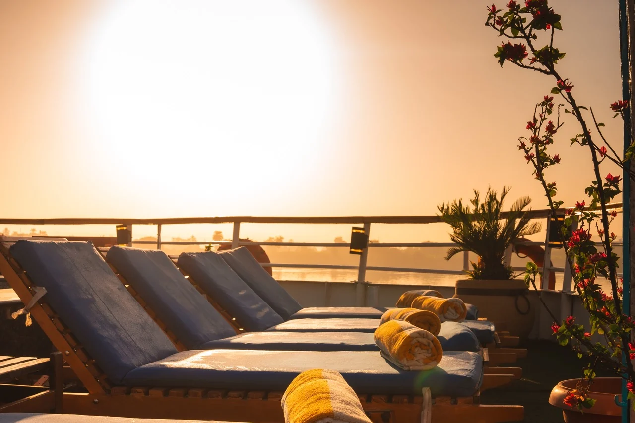 Golden sunset over the Casa Sol sun deck
